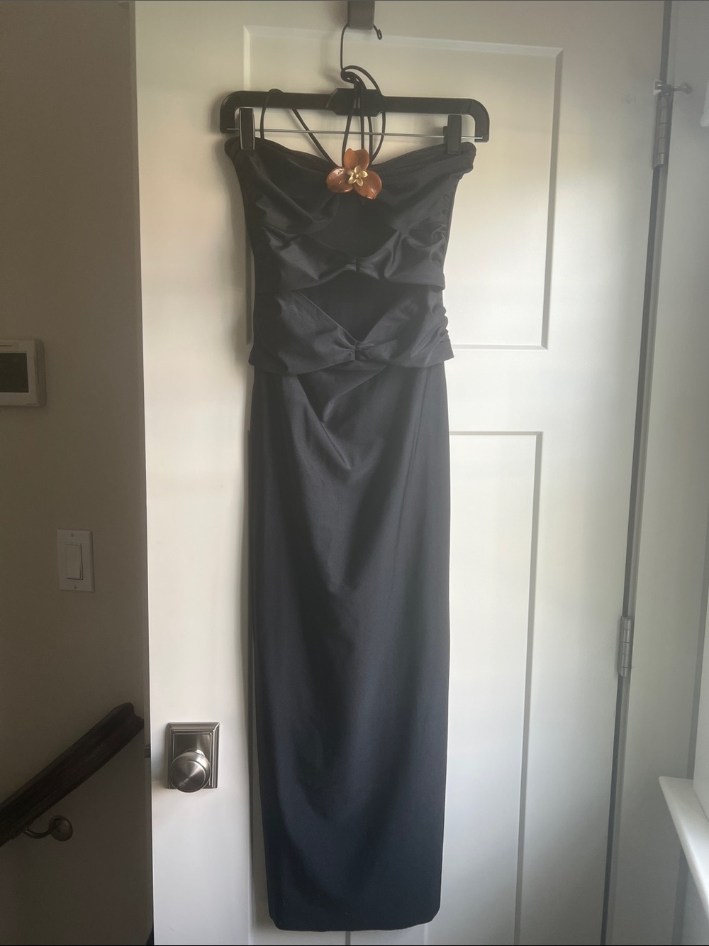 Shani Shemer Strapless Black summer Beach dress with open Bodice